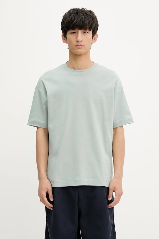Samsoe Samsoe t-shirt in cotone JOEL rilassato turchese M22300126
