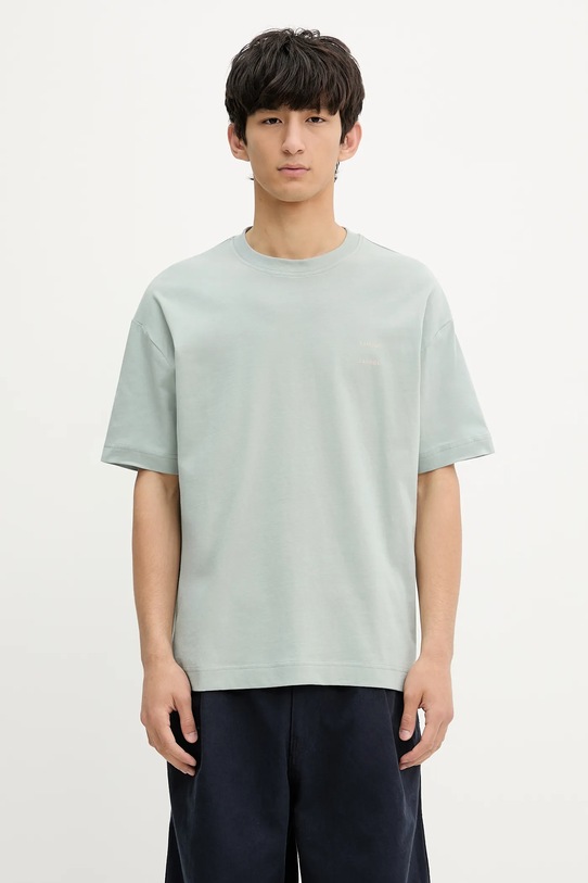 Samsoe Samsoe tricou din bumbac JOEL uni turcoaz M22300126