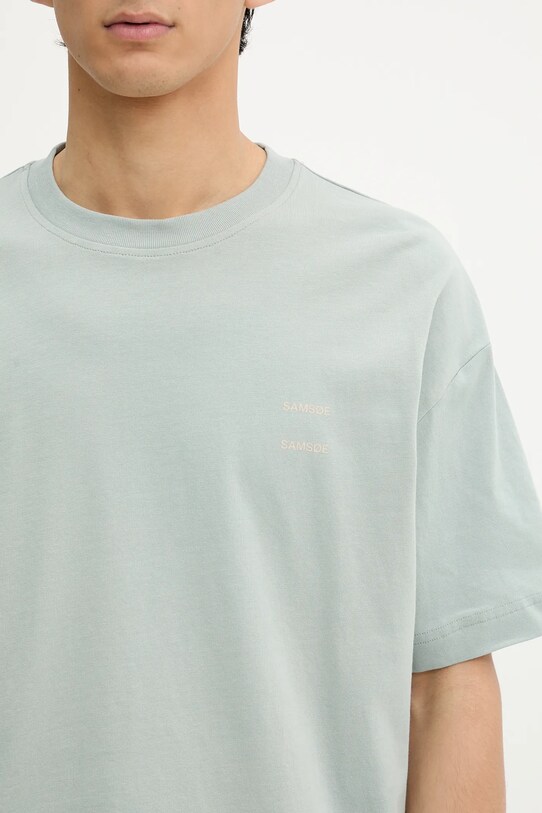 Samsoe Samsoe t-shirt bawełniany JOEL turkusowy M22300126