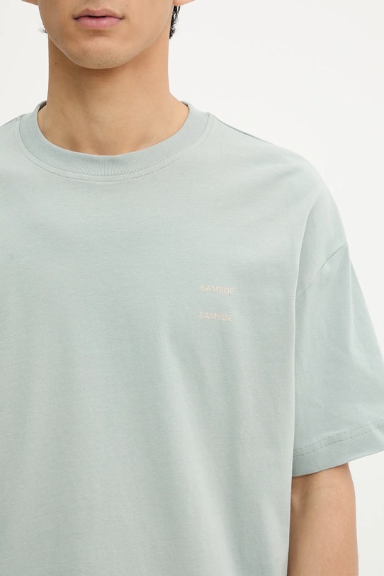 Samsoe Samsoe tricou din bumbac JOEL turcoaz M22300126