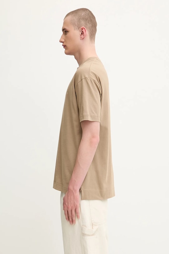 Хлопковая футболка Samsoe Samsoe JOEL M22300126 бежевый SS25