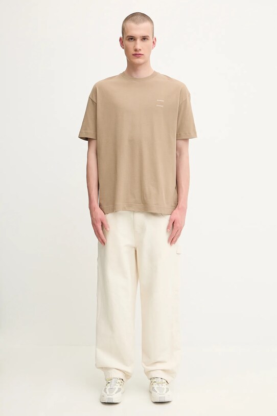 Samsoe Samsoe t-shirt bawełniany JOEL M22300126 beżowy