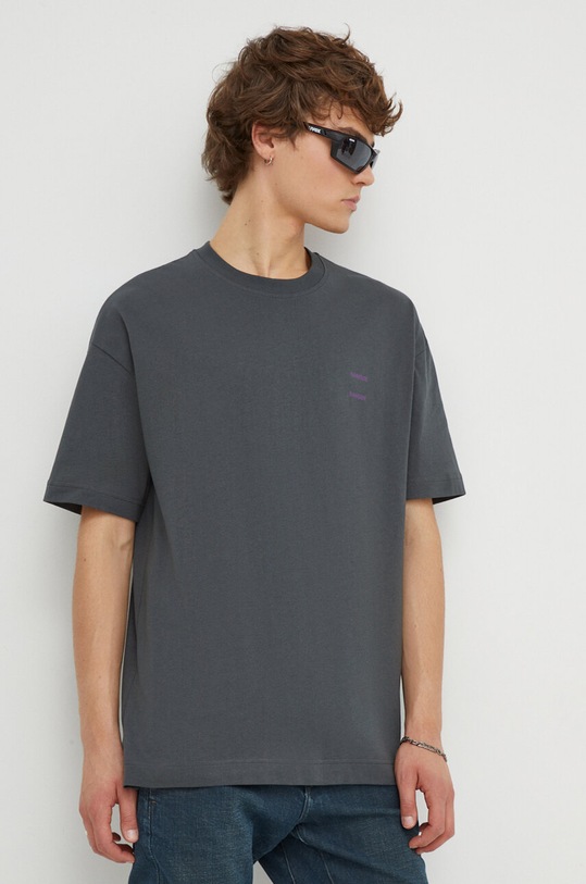 Samsoe Samsoe t-shirt bawełniany JOEL bawełna szary M22300126