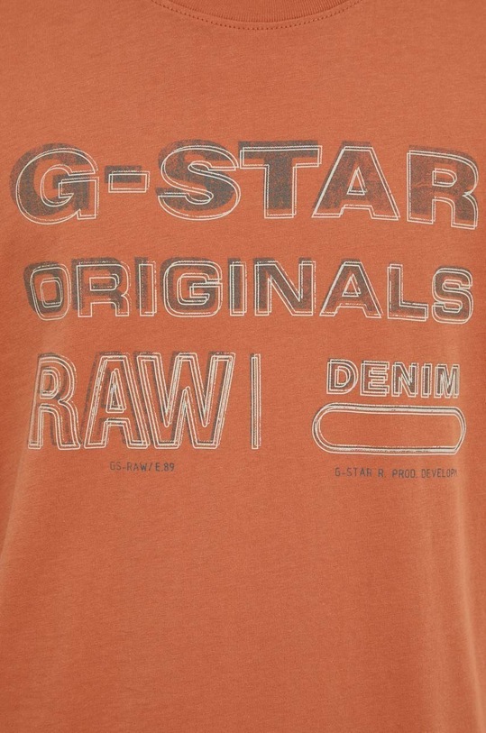 Bavlněné tričko G-Star D22378.336 oranžová
