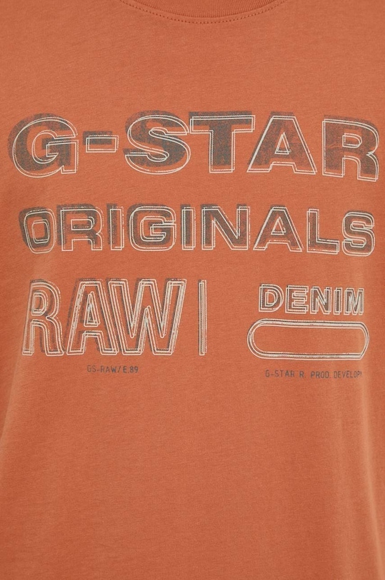 Bavlněné tričko G-Star D22378.336 oranžová