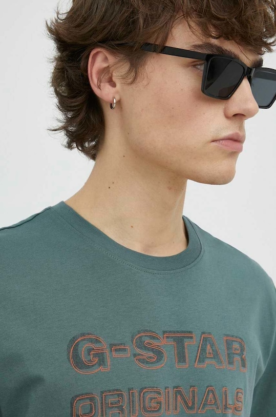 Bombažna kratka majica G-Star zelena D22378.336