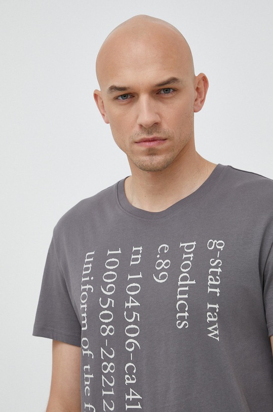 G-Star t-shirt bawełniany szary D22381.C506