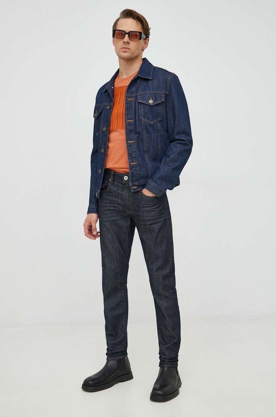 Βαμβακερό μπλουζάκι G-Star D22380.336 πορτοκαλί SS23