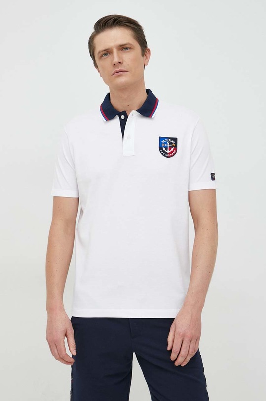 Paul&Shark polo bawełniane wzorzyste biały 23411203