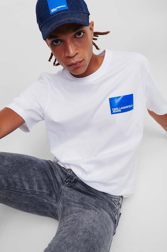Хлопковая футболка Karl Lagerfeld Jeans хлопок белый 231D1706