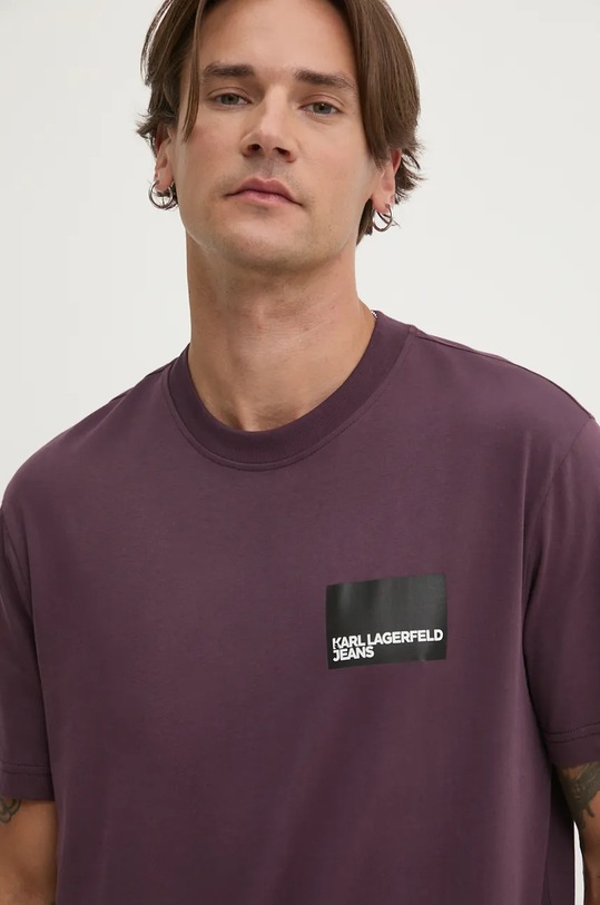 Bavlnené tričko Karl Lagerfeld Jeans burgundské 231D1706
