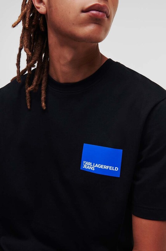 Хлопковая футболка Karl Lagerfeld Jeans хлопок чёрный 231D1706