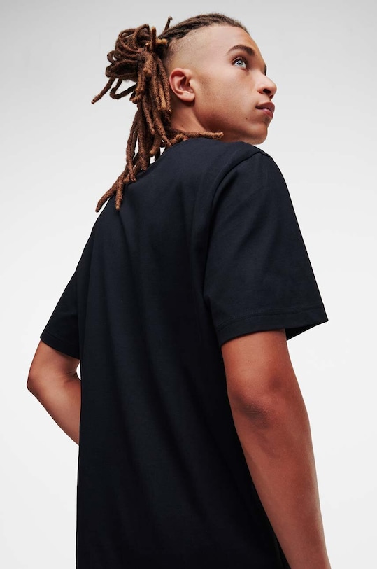 Хлопковая футболка Karl Lagerfeld Jeans 231D1706 чёрный AA00