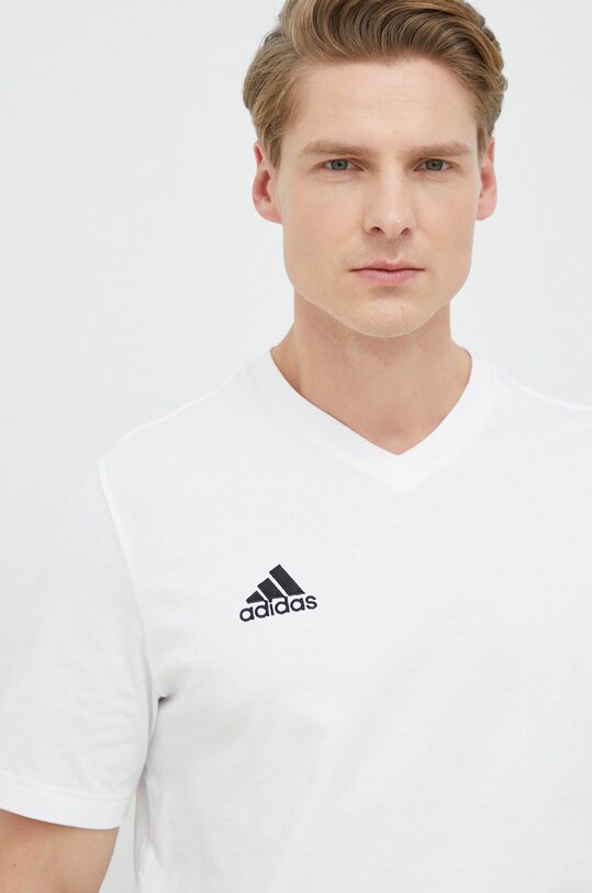 Хлопковая футболка adidas Performance HC0452 белый