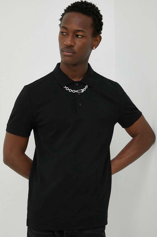 Tiger Of Sweden polo bawełniane bawełna czarny T69087026