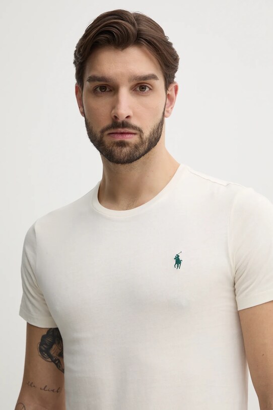 Хлопковая футболка Polo Ralph Lauren бежевый 710671438