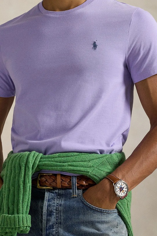 Polo Ralph Lauren t-shirt bawełniany fioletowy 710671438