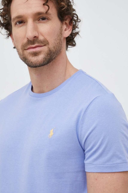 Βαμβακερό μπλουζάκι Polo Ralph Lauren μωβ 710671438