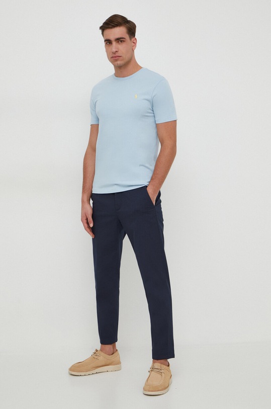 Бавовняна футболка Polo Ralph Lauren 710671438 блакитний SS25