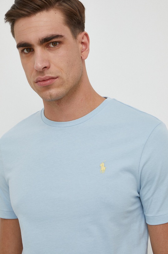 Бавовняна футболка Polo Ralph Lauren блакитний 710671438