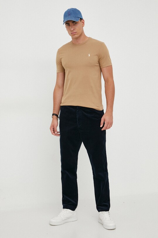 Бавовняна футболка Polo Ralph Lauren 710671438 бежевий SS25