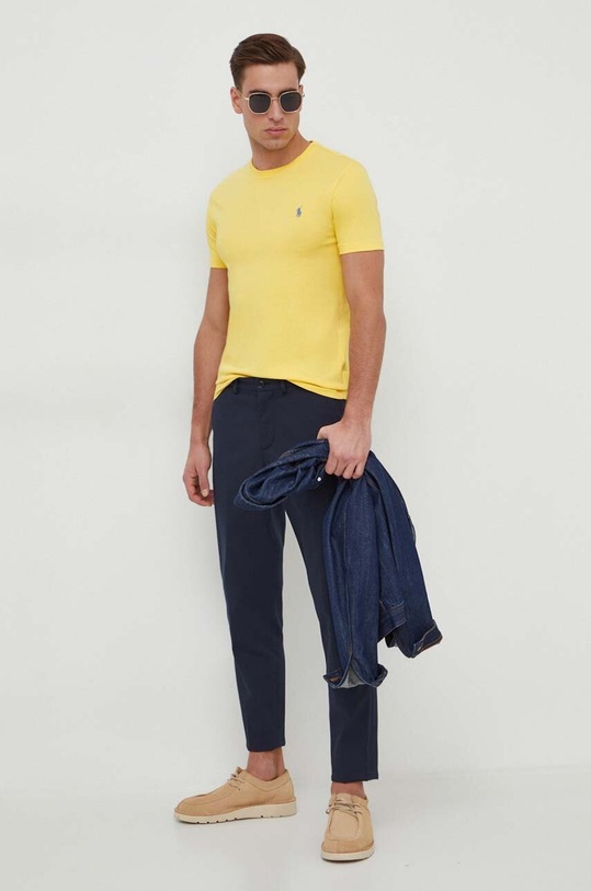 Polo Ralph Lauren t-shirt bawełniany 710671438 żółty AW25