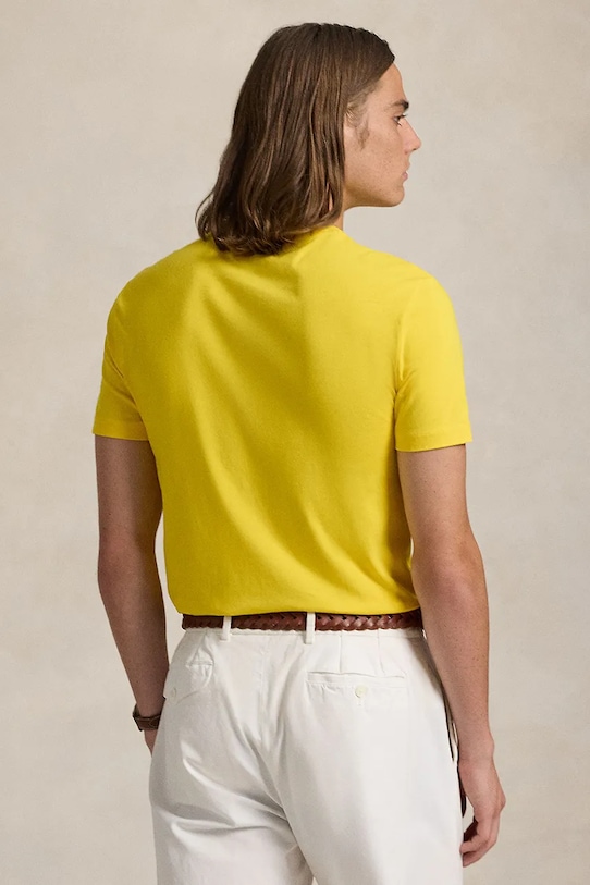 Бавовняна футболка Polo Ralph Lauren 710671438 жовтий AW25
