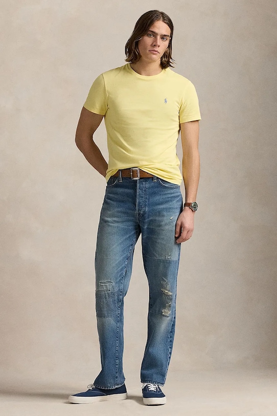 Ρούχα Βαμβακερό μπλουζάκι Polo Ralph Lauren 710671438 κίτρινο