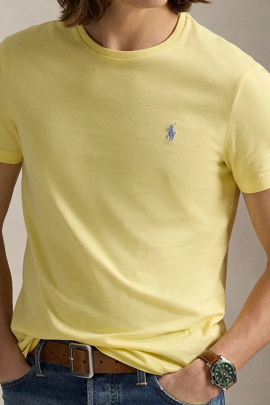 Βαμβακερό μπλουζάκι Polo Ralph Lauren κίτρινο 710671438
