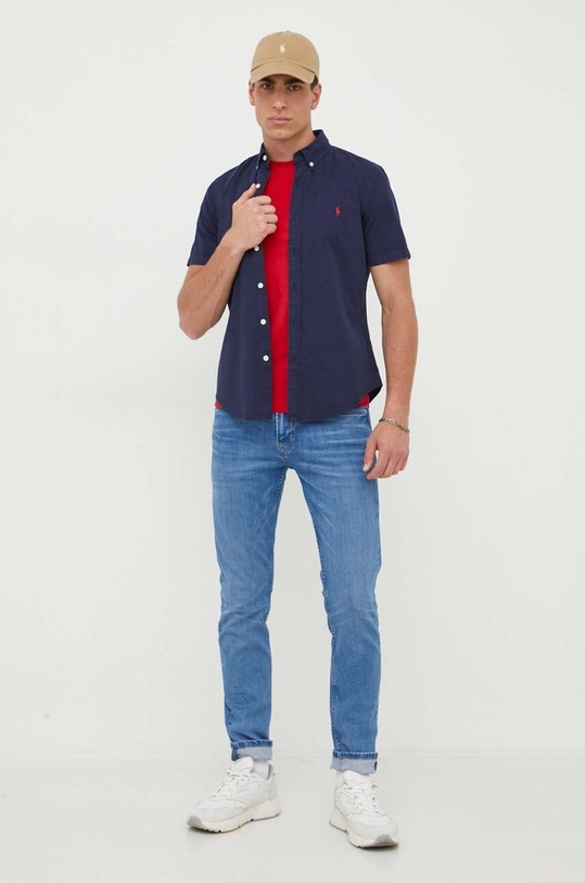 Polo Ralph Lauren t-shirt bawełniany 710671438 czerwony SS25