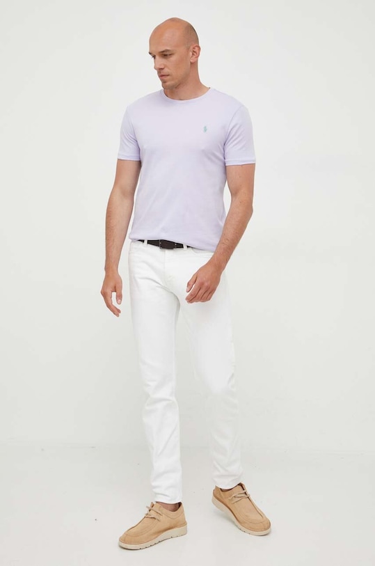 Bavlněné tričko Polo Ralph Lauren 710671438 fialová AW25