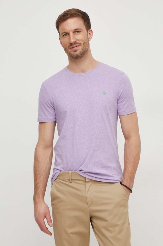 Pamučna majica Polo Ralph Lauren ljubičasta 710671438