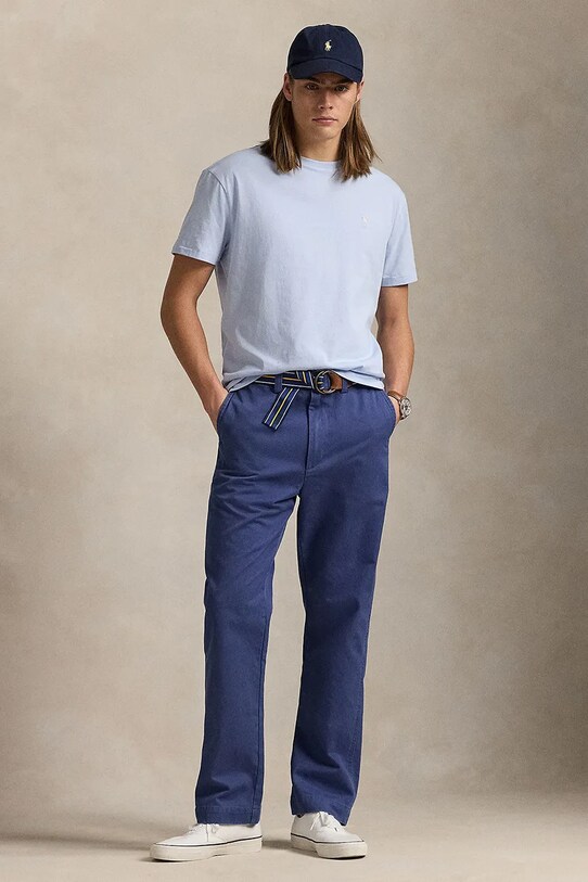 Одежда Хлопковая футболка Polo Ralph Lauren 710671438 голубой