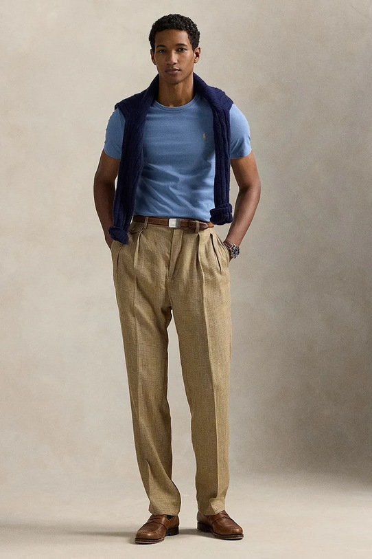 Ruházat Polo Ralph Lauren pamut póló 710671438 kék