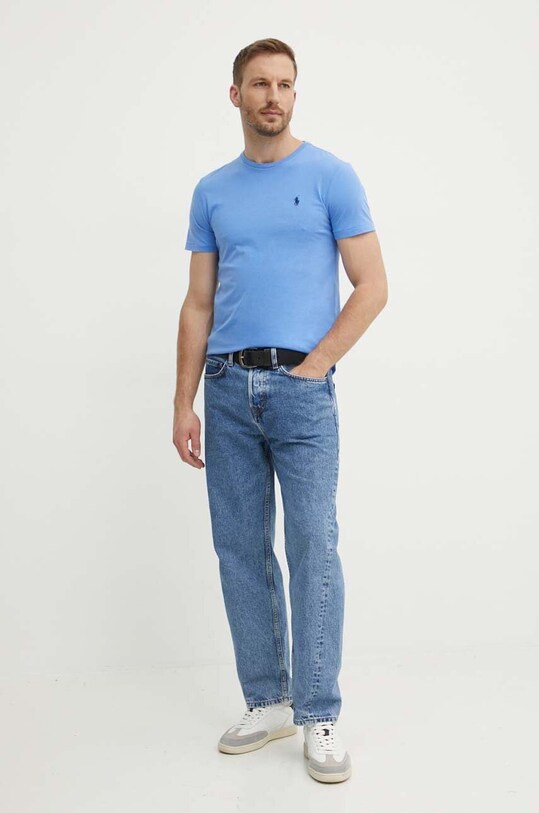 Бавовняна футболка Polo Ralph Lauren 710671438 блакитний SS25