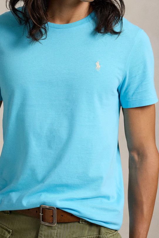 Βαμβακερό μπλουζάκι Polo Ralph Lauren μπλε 710671438