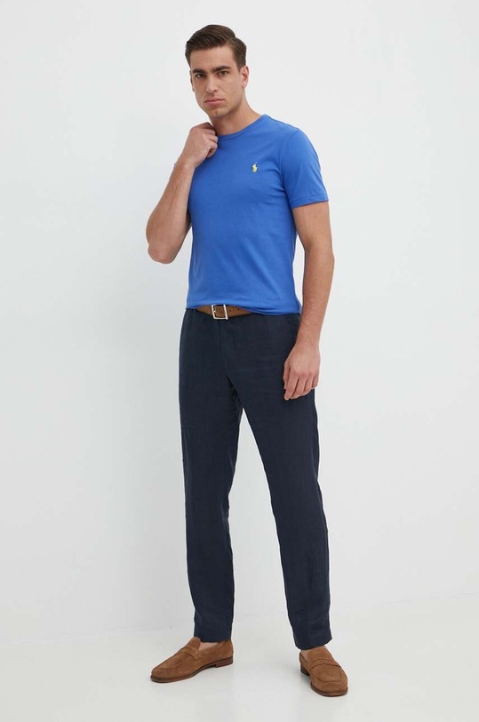 Bavlněné tričko Polo Ralph Lauren 710671438 modrá SS25