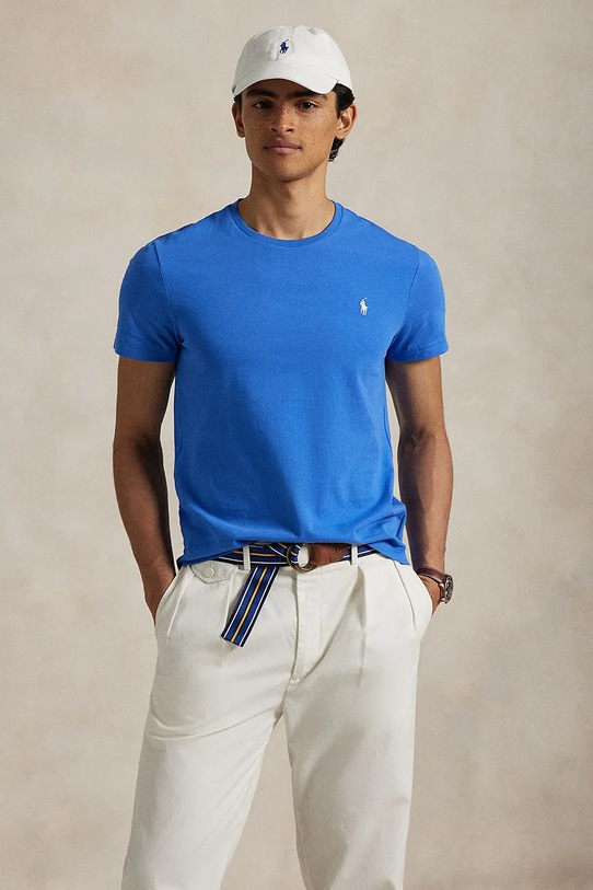 Polo Ralph Lauren tricou din bumbac uni albastru 710671438