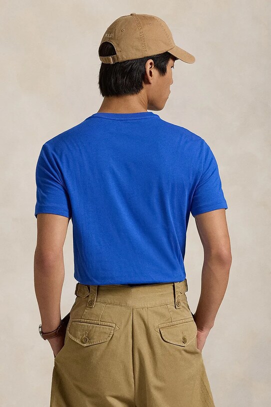 Bavlněné tričko Polo Ralph Lauren 710671438 námořnická modř SS25