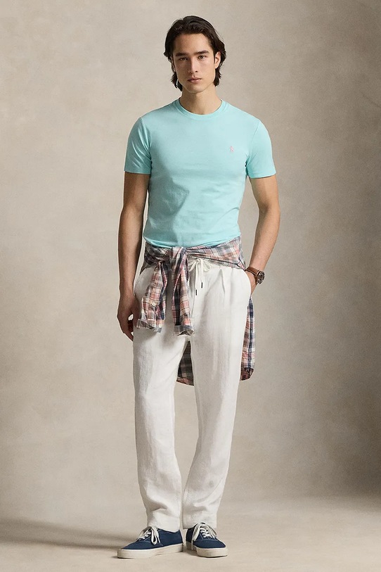 Odzież Polo Ralph Lauren t-shirt bawełniany 710671438 turkusowy
