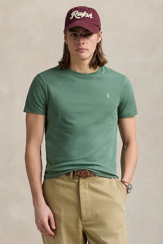 Polo Ralph Lauren t-shirt bawełniany bawełna zielony 710671438