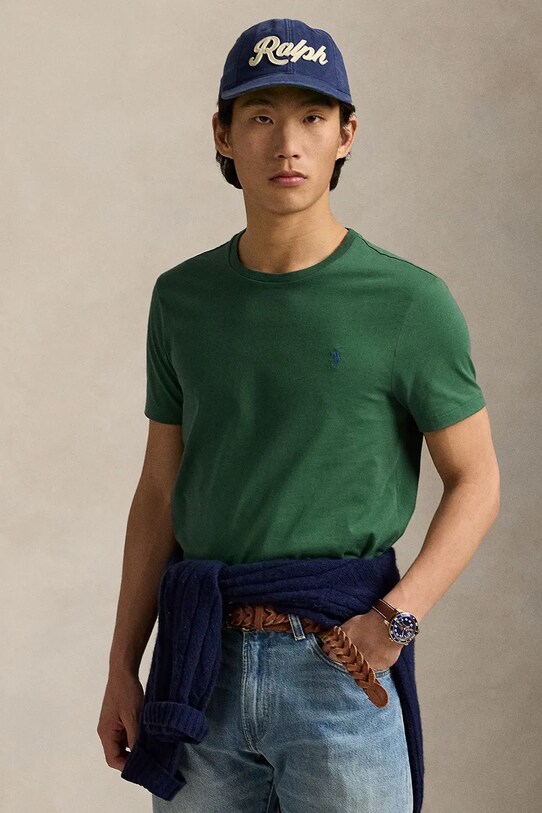 Polo Ralph Lauren t-shirt bawełniany bawełna zielony 710671438