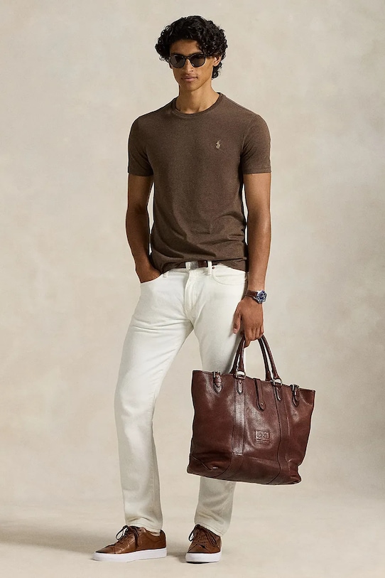 Odzież Polo Ralph Lauren t-shirt bawełniany 710671438 brązowy