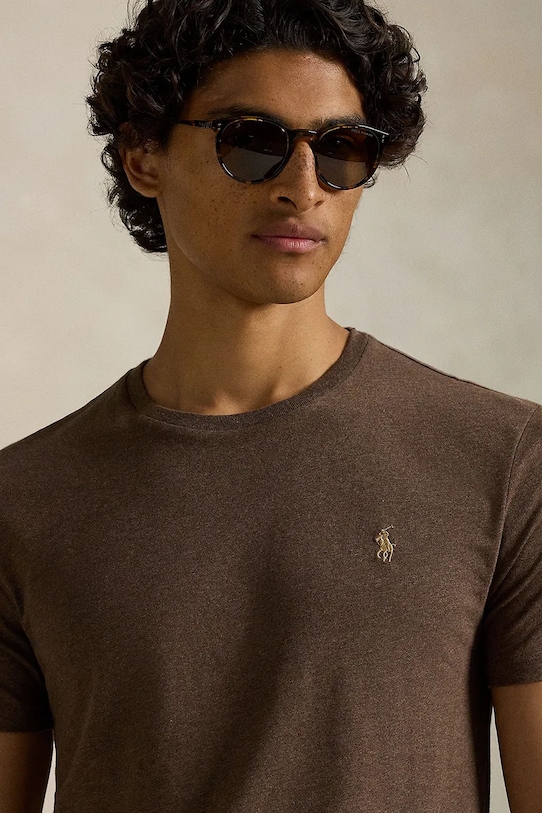 Polo Ralph Lauren t-shirt bawełniany brązowy 710671438