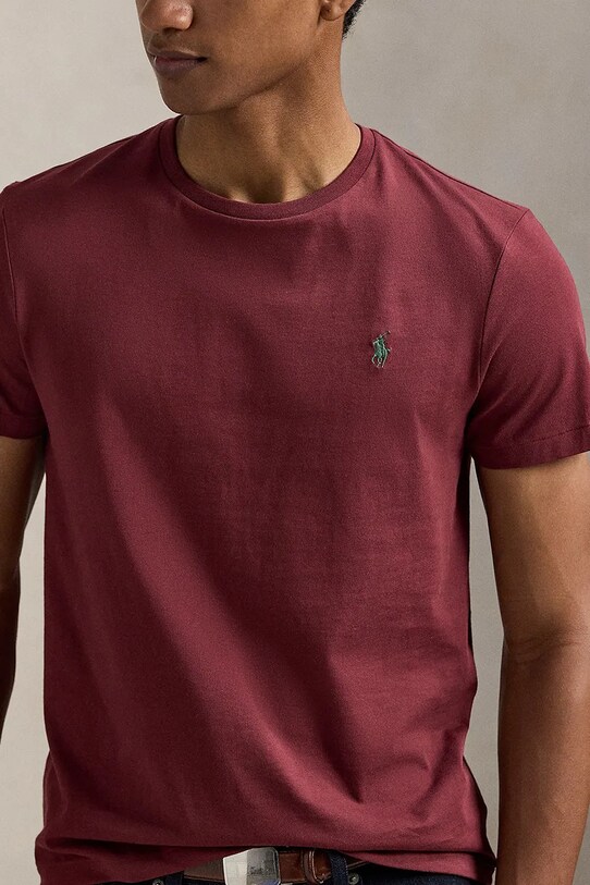Polo Ralph Lauren t-shirt bawełniany bordowy 710671438
