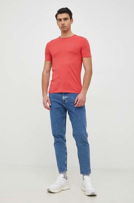 Bombažna kratka majica Polo Ralph Lauren 710671438 rdeča SS25