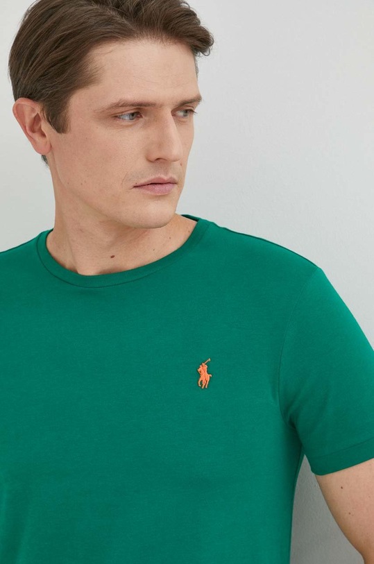 Bavlněné tričko Polo Ralph Lauren zelená 710671438