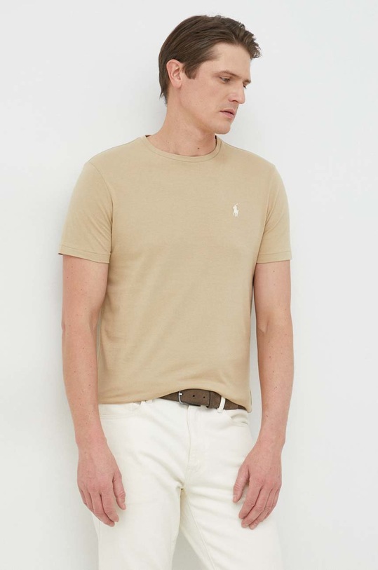 Polo Ralph Lauren t-shirt bawełniany beżowy 710671438