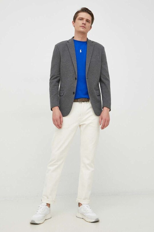 Βαμβακερό μπλουζάκι Polo Ralph Lauren 710839046 μπλε SS24