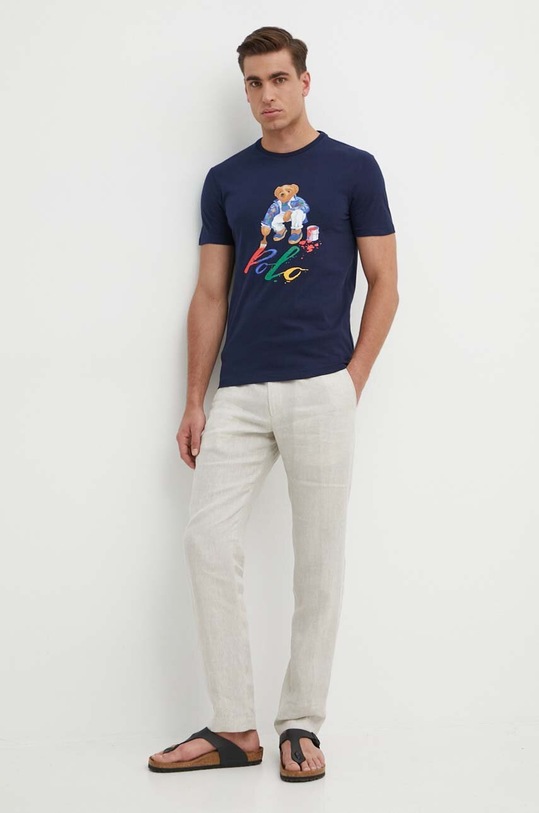 Polo Ralph Lauren t-shirt bawełniany 710853310 granatowy SS24